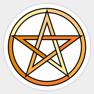 Orange Pentagram Pentacle Sticker